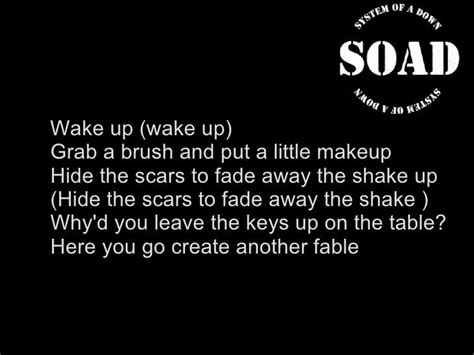 Chop sueu lyrics Chop Suey! Lyrics by System of a Down from the Triple J: 40 Years of Music album- including song video, artist biography, translations and more: Wake up Grab a brush and put a little (makeup) Grab a brush and put a little Hide the scars to fade away the (shakeu…Release Date